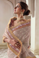 Load image into Gallery viewer, Beige Color Glorious Function Wear Art Silk Saree With Border Work
