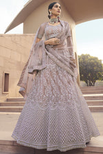 Load image into Gallery viewer, Net Fabric Dark Beige Color Stylish Wedding Wear Lehenga Choli
