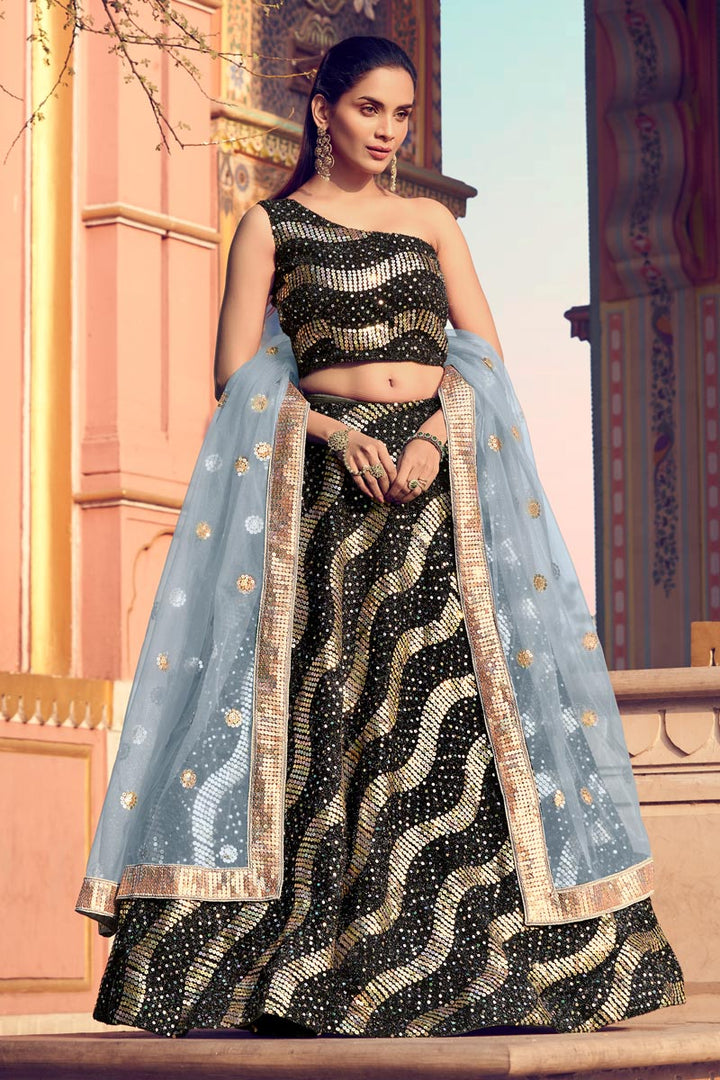 Fancy Fabric Wedding Wear 3 Piece Lehenga
