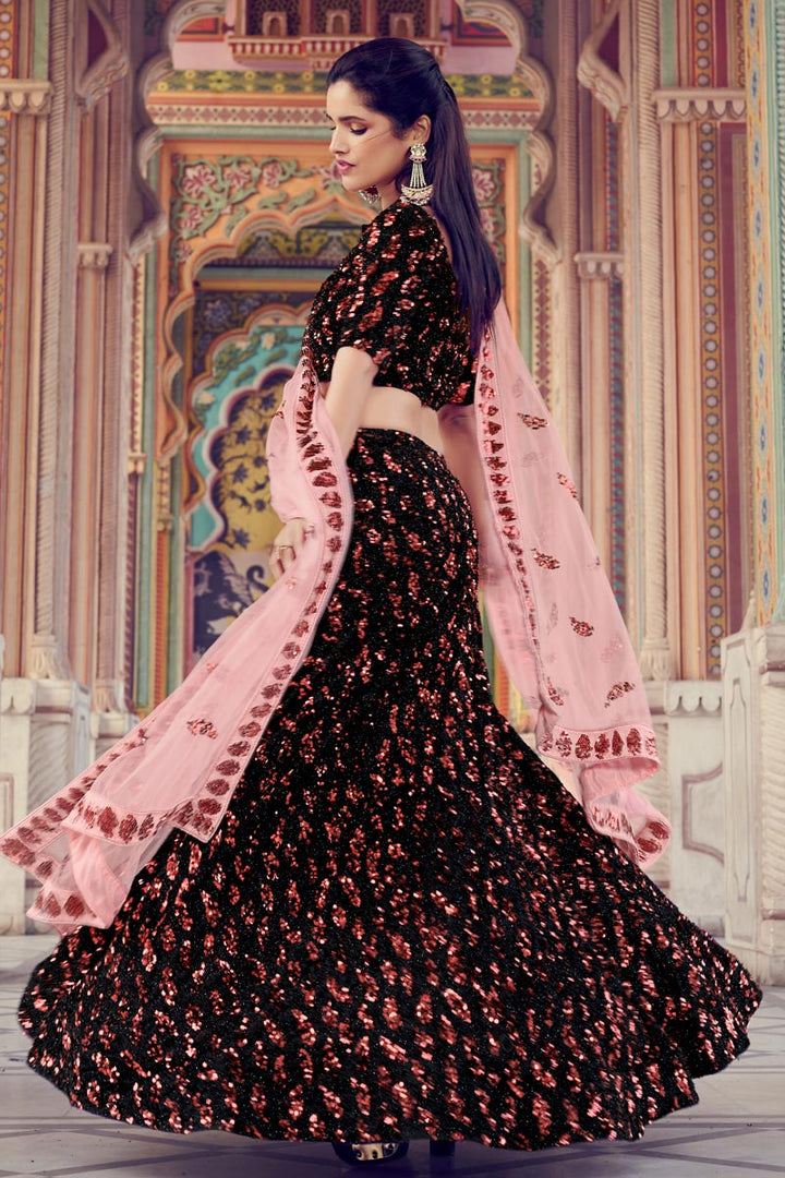 Black Color Designer Wedding Lehenga