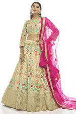 Load image into Gallery viewer, Art Silk Fabric Beige Color Lehenga With Aristocratic Embroidered Work
