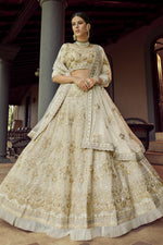 Load image into Gallery viewer, Off White Color Georgette Fabric Sangeet Wear Lehenga Choli
