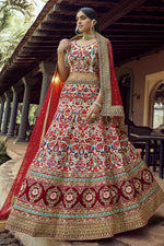 Load image into Gallery viewer, Art Silk Fabric Wedding Wear Lehenga Choli In Beige Color

