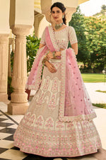 Load image into Gallery viewer, Function Wear Crepe Fabric Lehenga In Beige Color
