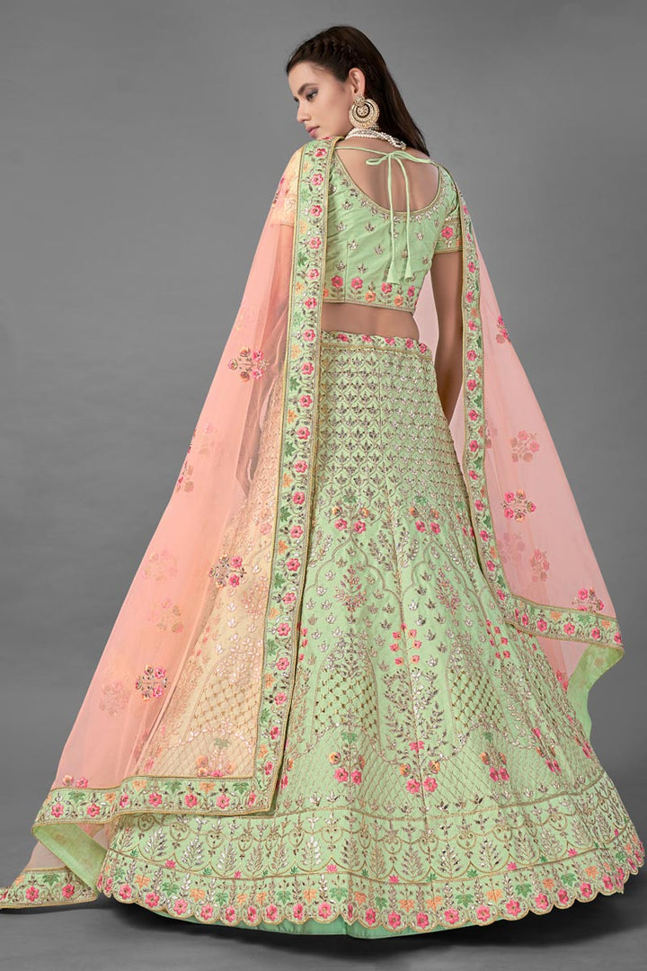 Art Silk Fabric Wedding Wear Thread Embroidered Lehenga Choli