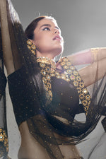 Load image into Gallery viewer, Black Color Georgette Fabric Sangeet Wear Fancy Work Lehenga Choli
