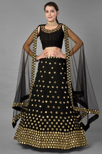 Load image into Gallery viewer, Black Color Georgette Fabric Sangeet Wear Fancy Work Lehenga Choli
