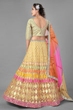Load image into Gallery viewer, Beige Color Designer Fancy Work Lehenga Choli In Net Fabric