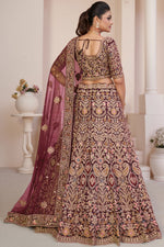 Load image into Gallery viewer, Wedding Wear Red Net Fabric Lehenga Choli With Embroidery Work
