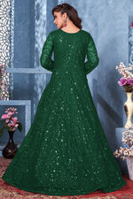 Load image into Gallery viewer, Function Wear Net Fabric Green Color Embroidered Anarkali Dresses
