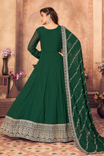 Load image into Gallery viewer, Dark Green Color Georgette Fabric Function Wear Embroidered Beautiful Anarkali Suit
