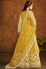 Load image into Gallery viewer, Net Fabric Fancy Embroidered Festive Wear Anarkali Suit In Yellow Color