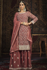 Load image into Gallery viewer, Reception Wear Embroidered Georgette Fabric Palazzo Suit
