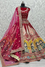 Load image into Gallery viewer, Amazing Pink Color Bridal Look Velvet Lehenga
