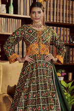 Load image into Gallery viewer, Cotton Fabric Green Color Trendy Anarkali Suit With Printed Work
