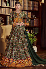 Load image into Gallery viewer, Cotton Fabric Green Color Trendy Anarkali Suit With Printed Work

