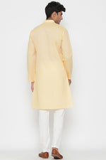 Load image into Gallery viewer, Beige Color Cotton Fabric Festive Wear Trendy Kurta Pyjama For Men
