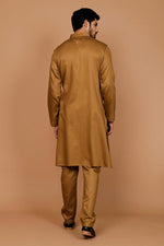 Load image into Gallery viewer, Coffee Color Cotton Fabric Sangeet Wear Designer Kurta Pyjama For Men
