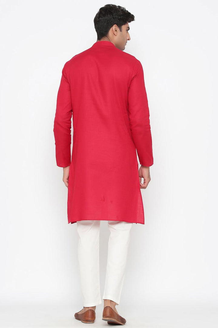 Rani Color Cotton Fabric Function Wear Designer Kurta Pyjama For Men
