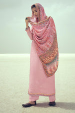 Load image into Gallery viewer, Function Wear Pink Color Embroidered Fancy Fabric Designer Salwar Suit
