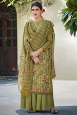 Load image into Gallery viewer, Casual Wear Chic Mehendi Green Color Digital Printed Palazzo Suit

