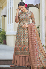 Load image into Gallery viewer, Chic Chikoo Color Casual Wear Digital Printed Palazzo Suit
