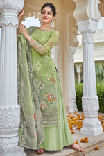 Load image into Gallery viewer, Casual Wear Georgette Fabric Digital Printed Sea Green Color Palazzo Dress
