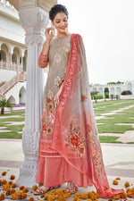 Load image into Gallery viewer, Casual Wear Georgette Fabric Grey Color Digital Printed Palazzo Suit
