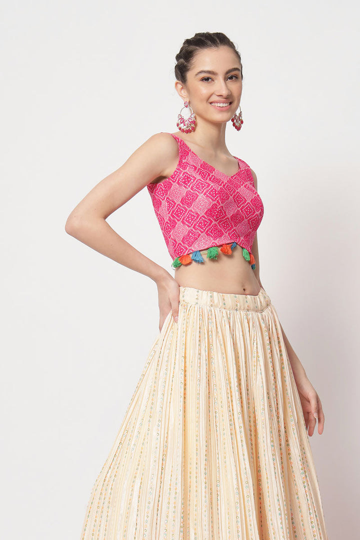 Chinon Fabric Function Wear Contemporary Printed Lehenga