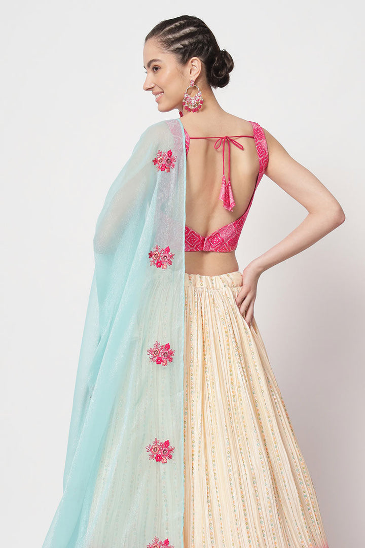Chinon Fabric Function Wear Contemporary Printed Lehenga