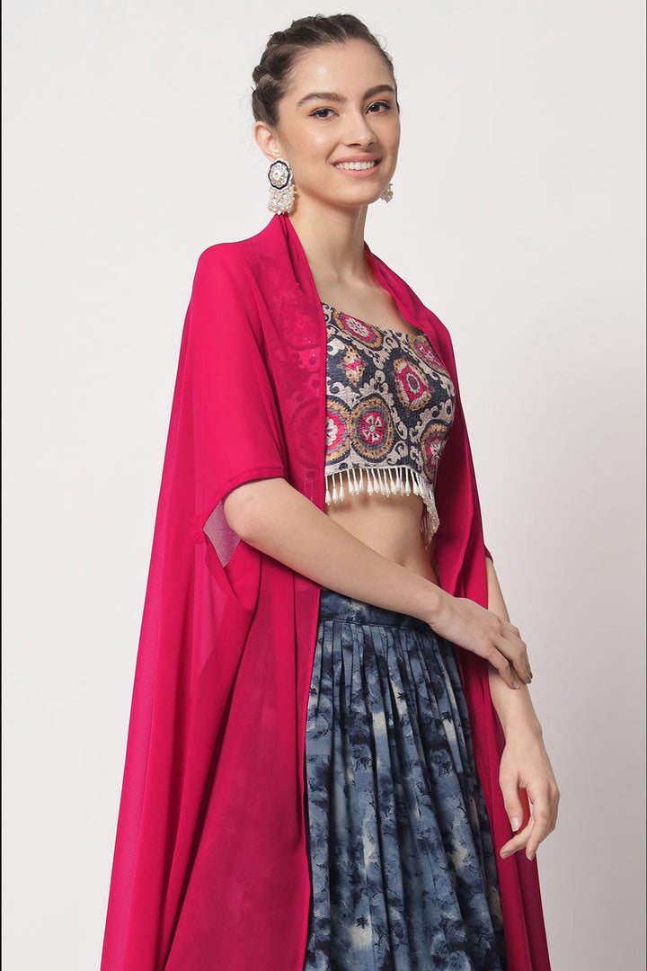 Silk Fabric Function Wear Glamorous Printed Lehenga
