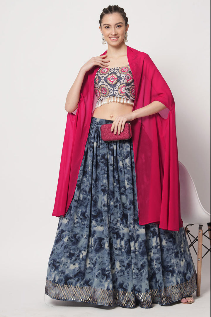 Silk Fabric Function Wear Glamorous Printed Lehenga