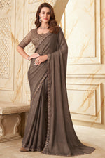 Load image into Gallery viewer, Fetching Border Work Silk Saree In Chikoo Color

