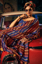 Load image into Gallery viewer, Phenomenal Leheriya Printed Brown Art Silk Saree
