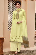 Load image into Gallery viewer, Beige Color Function Wear Embroidered Fancy Fabric Palazzo Dress
