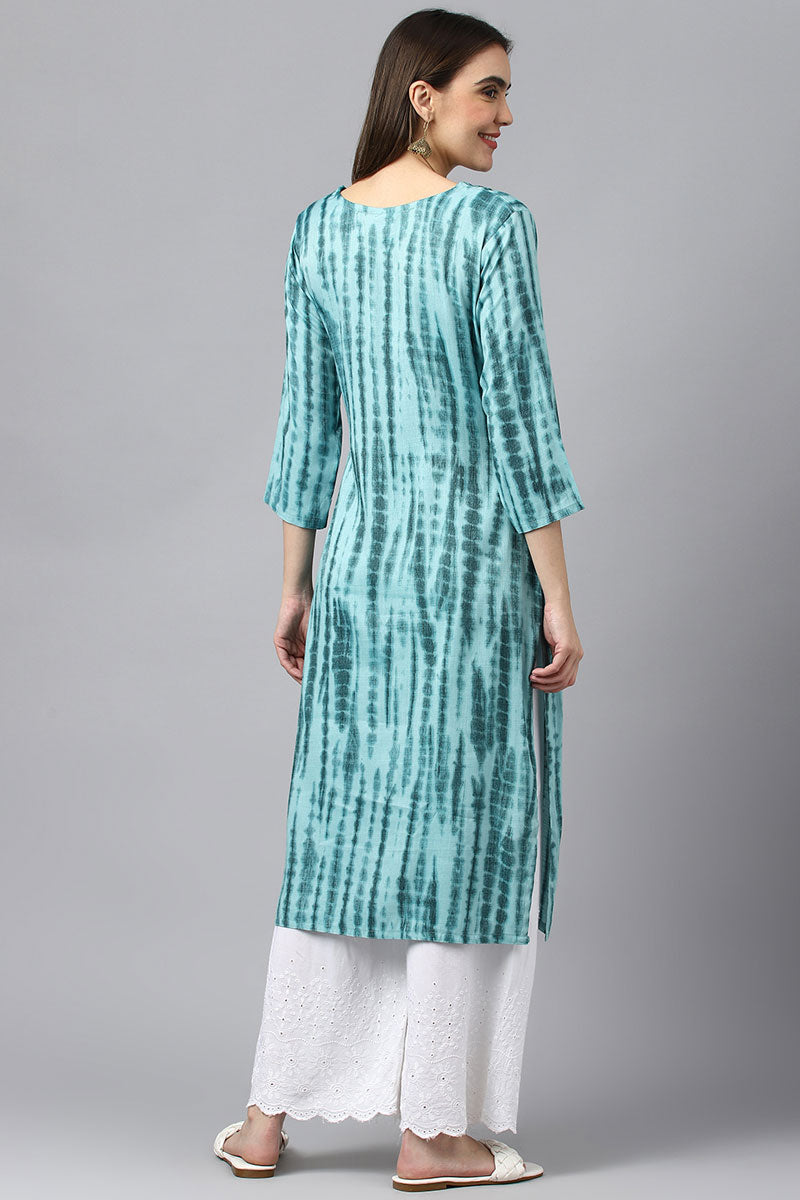 Rayon Fabric Printed Spectacular Straight Kurti