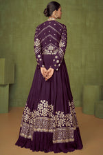 Load image into Gallery viewer, Georgette Fabric Function Wear Purple Color Phenomenal Anarkali Suit

