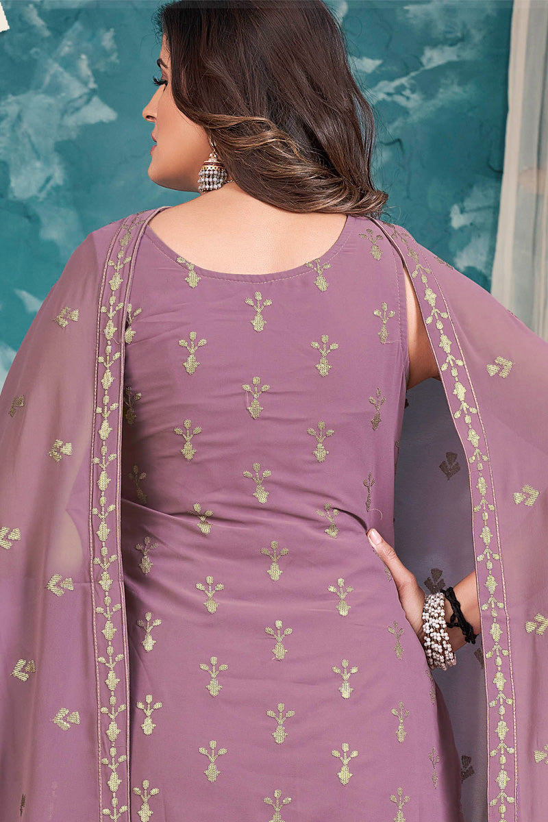 Komal Vora Classic Georgette Lavender Color Sharara Suit