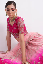 Load image into Gallery viewer, Kanika Dev Embellished Net Fabric Pink Shaded Lehenga
