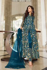 Load image into Gallery viewer, Radiant Teal Color Net Fabric Party Wear Anarkali Suit
