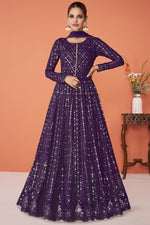 Load image into Gallery viewer, Georgette Fabric Purple Color Precious Vartika Sing Anarkali Suit
