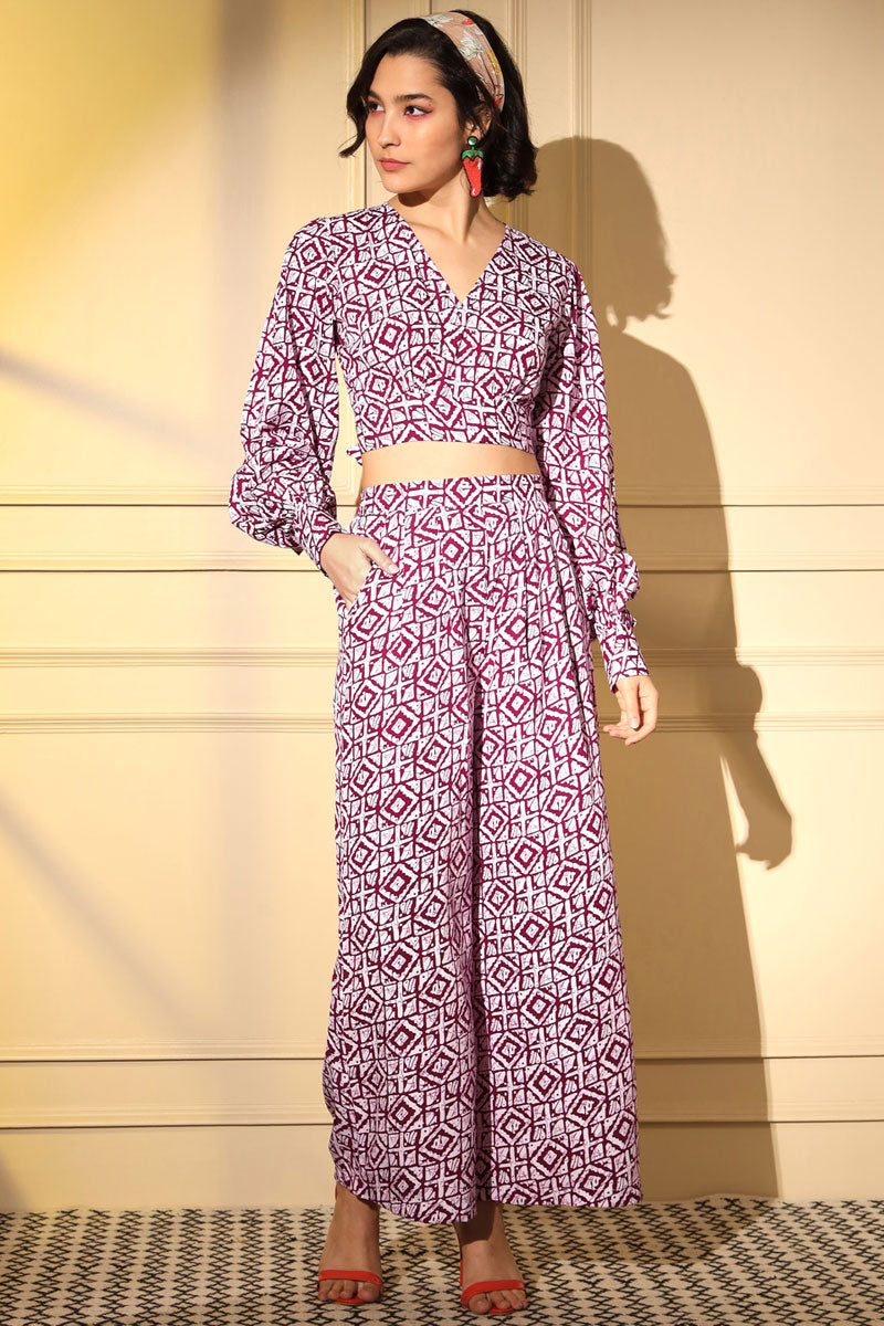 Exclusive Pink Crepe Fabric Digital Printed Co Ord Set