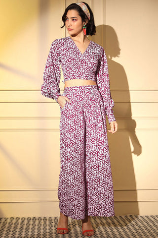 Exclusive Pink Crepe Fabric Digital Printed Co Ord Set