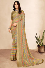 Load image into Gallery viewer, Chiffon Fabric Casual Look Intriguing Saree In Beige Color
