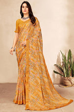 Load image into Gallery viewer, Peach Color Chiffon Fabric Adorming Casual Look Saree
