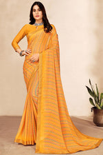 Load image into Gallery viewer, Orange Color Chiffon Fabric Casual Look Vintage Saree

