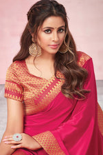Load image into Gallery viewer, Attractive Lace Border Work Pink Saree
