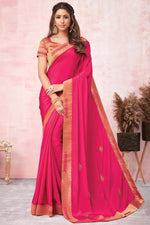 Load image into Gallery viewer, Attractive Lace Border Work Pink Saree

