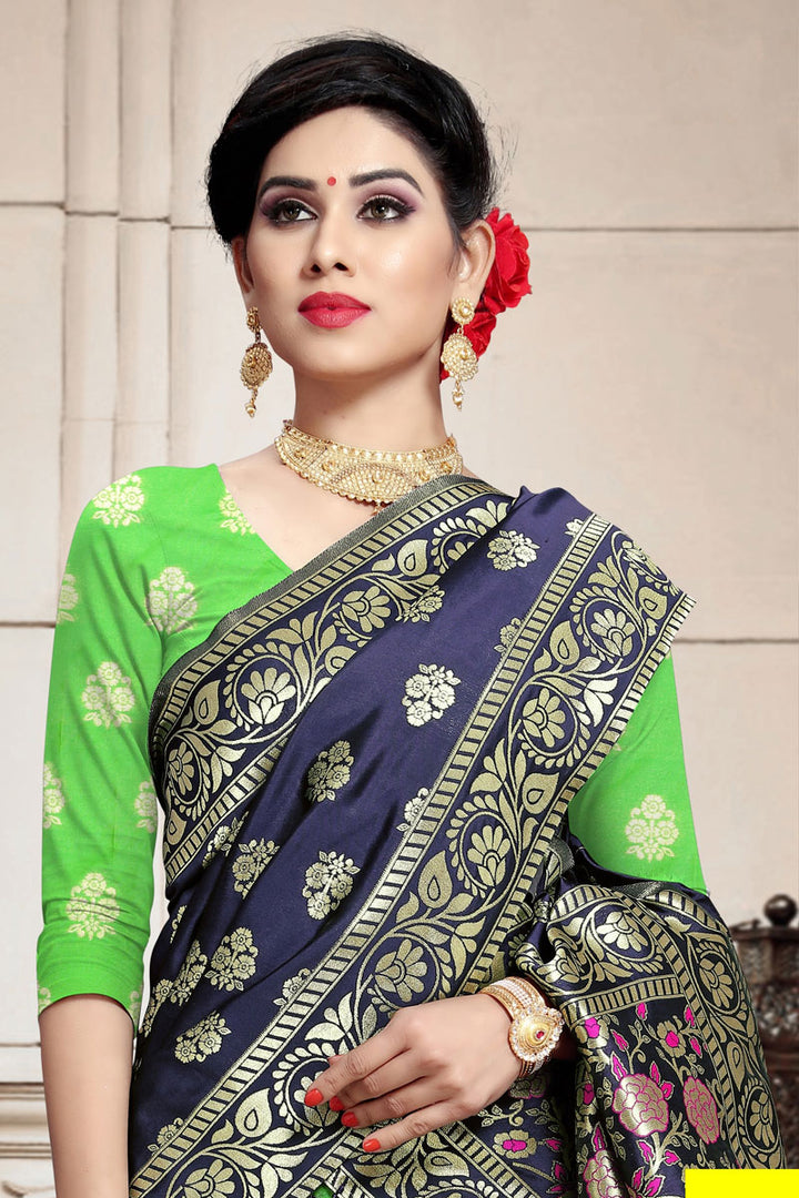 Green Color Art Silk Fabric Function Wear Lehenga Choli