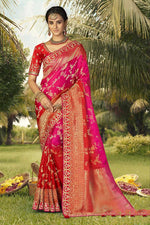 Load image into Gallery viewer, Amazing Pink Color Art Silk Fabric Saree With Weaving Work
